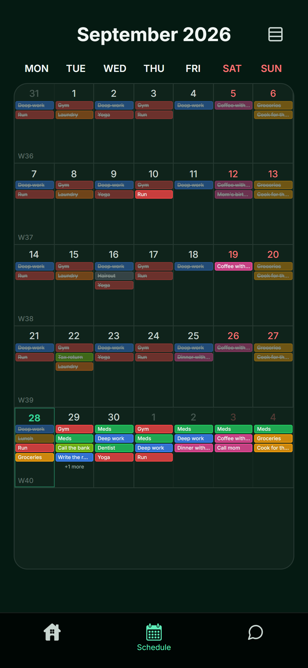 Month view